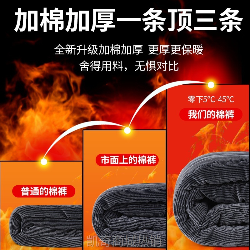 冬季爸爸棉裤外穿中老年加绒裤子男加厚东北保暖防风护膝老人冬装