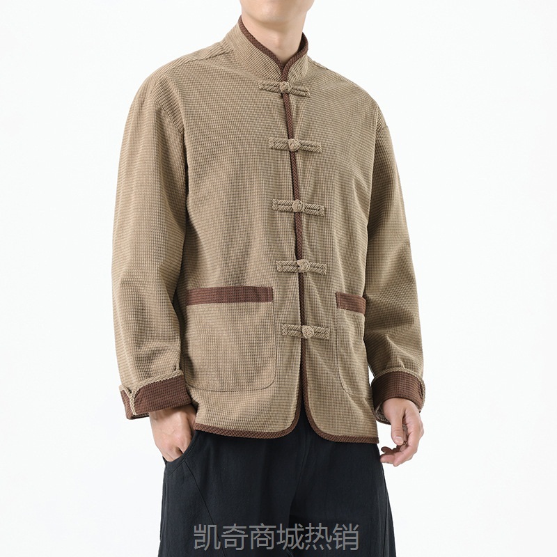 2024秋冬季中国风男装夹克新中式复古唐装汉服青年复古潮流外套男