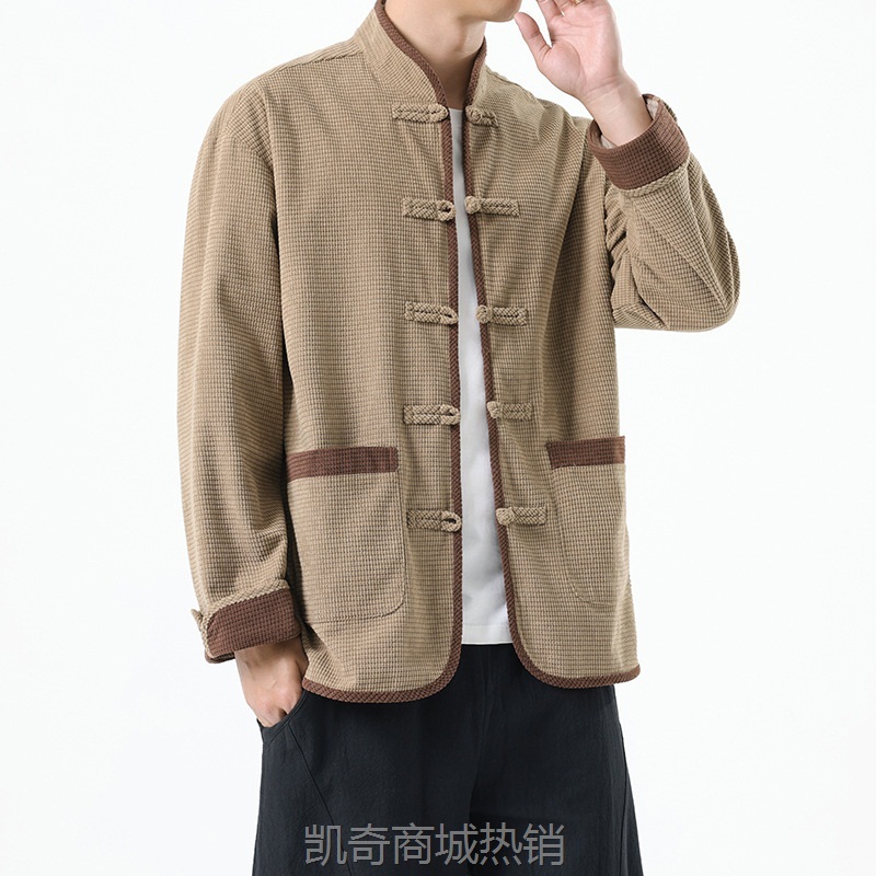 2024秋冬季中国风男装夹克新中式复古唐装汉服青年复古潮流外套男