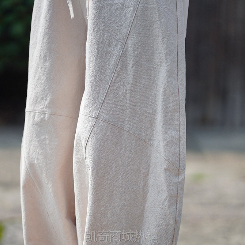 2024春夏新款棉麻太极裤宽松大筒休闲瑜伽中国风男女户外休闲裤