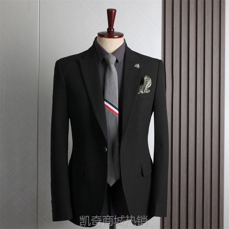 纯色西装男装套装婚礼伴郎服休闲商务正装时尚韩版高档西服套装男