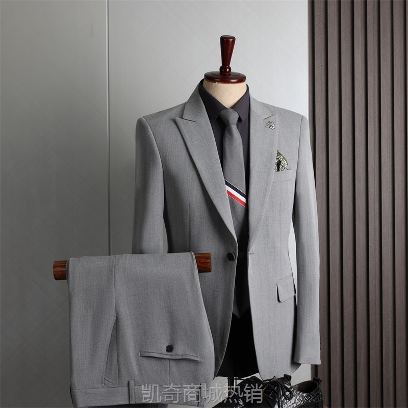 纯色西装男装套装婚礼伴郎服休闲商务正装时尚韩版高档西服套装男
