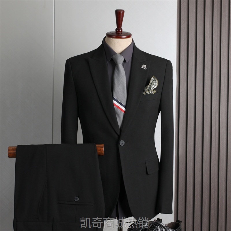 纯色西装男装套装婚礼伴郎服休闲商务正装时尚韩版高档西服套装男