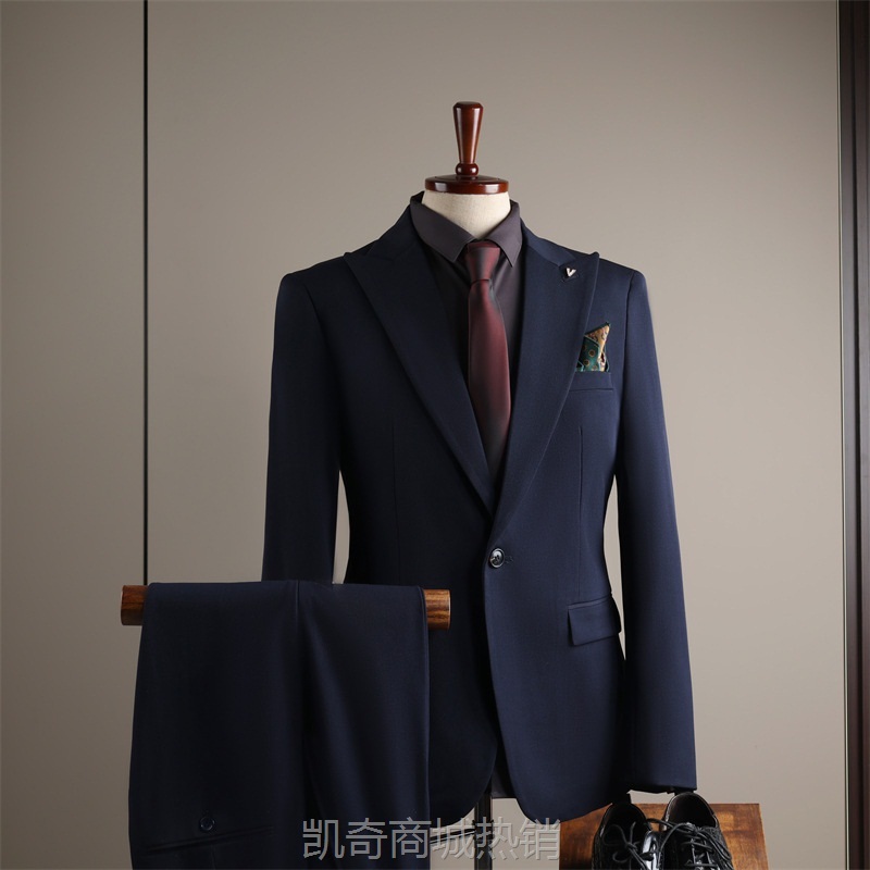 西装男套装修身韩版职业西服套装男商务正装高品质新郎结婚礼服装