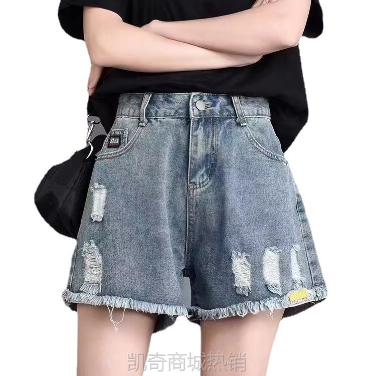 韩版东大门2023薄款夏季新款水洗牛仔短裤女高腰显瘦宽松阔腿热裤