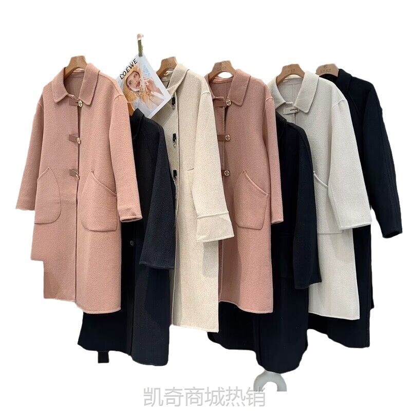 毛呢外套女秋冬季2023新款高级感小个子英伦风网红爆款中长款大衣