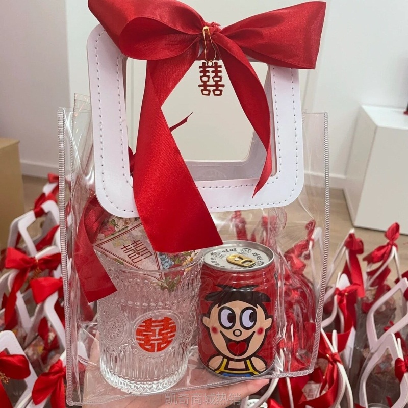 六一儿童透明礼物袋PVC结婚母亲节生日包装手提伴手礼礼品袋批发 
