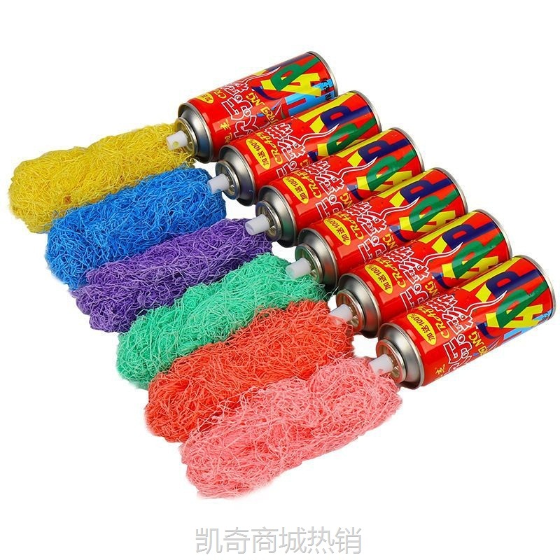 YJG.彩带喷雪婚礼彩喷开业喷雾雪花结婚用品喷彩带泡沫彩带丝礼炮