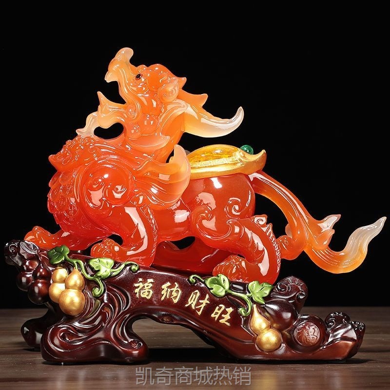 YJG.招财貔貅摆件镇宅家居皮丘一对客厅玄关电视柜酒柜办公桌室装