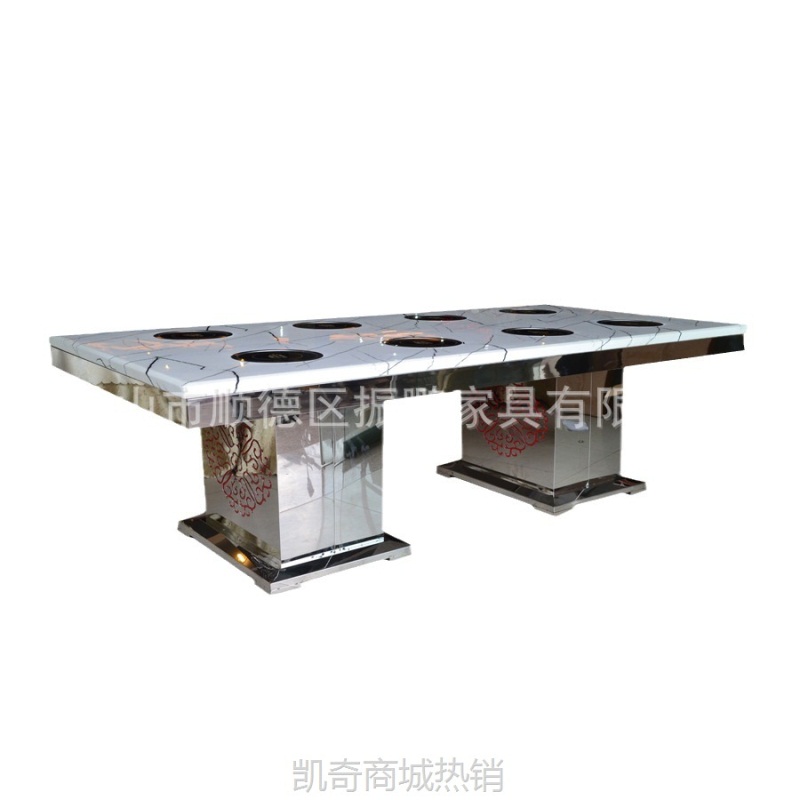 振鹏酒店家具 不锈钢火锅餐桌 餐馆餐桌佛山厂家供应直营餐厅桌子