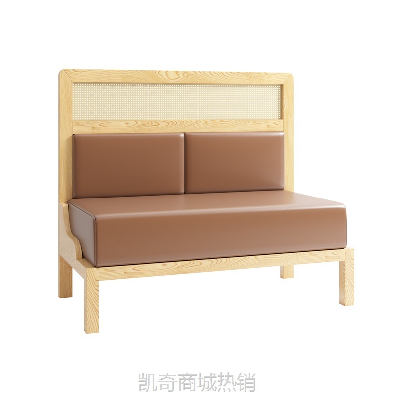 西餐厅桌椅编藤卡座沙发东南亚主题风格编藤沙发咖啡厅桌椅