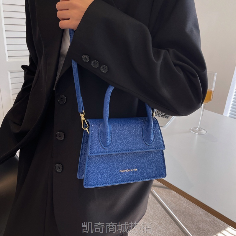 跨境女士手提包  新款韩版荔枝纹单肩包迷你时尚纯色斜挎女包