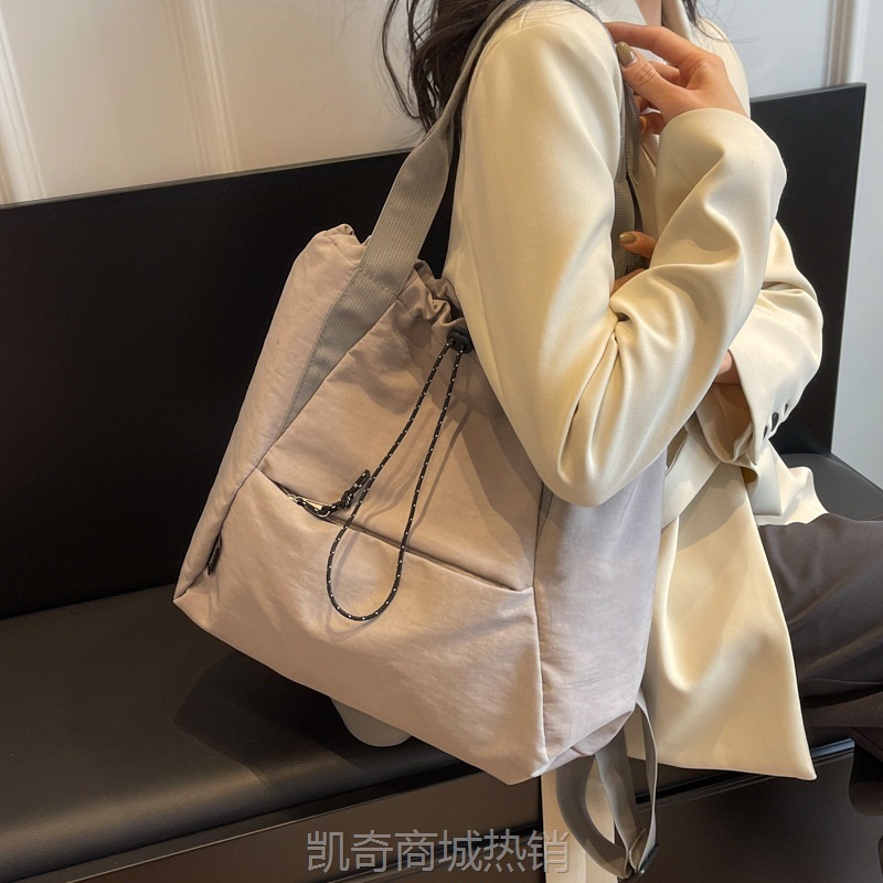外贸日韩多功能托特包布包拉绳束口轻便双肩包学生休闲百搭单肩包