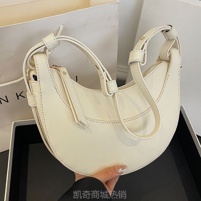 跨境包包女2024新款斜挎月牙包小众半圆腋下包马鞍包女大容量批发