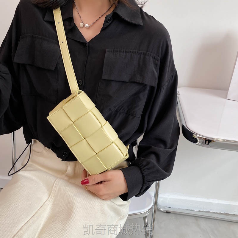 包包女包2024新款跨境小方包潮流网红编织包女单肩包斜挎腰包胸包