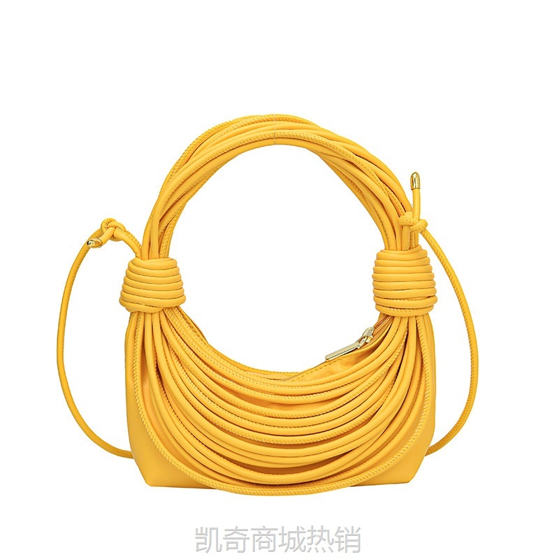 网红新款跨境女包韩国时尚打结质感编织包包多色彩流行斜挎手提包