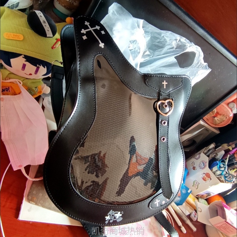 CDIWRI&KARI贝斯痛包单肩镭射斜挎日常扎板少女透明个性潮流吉他