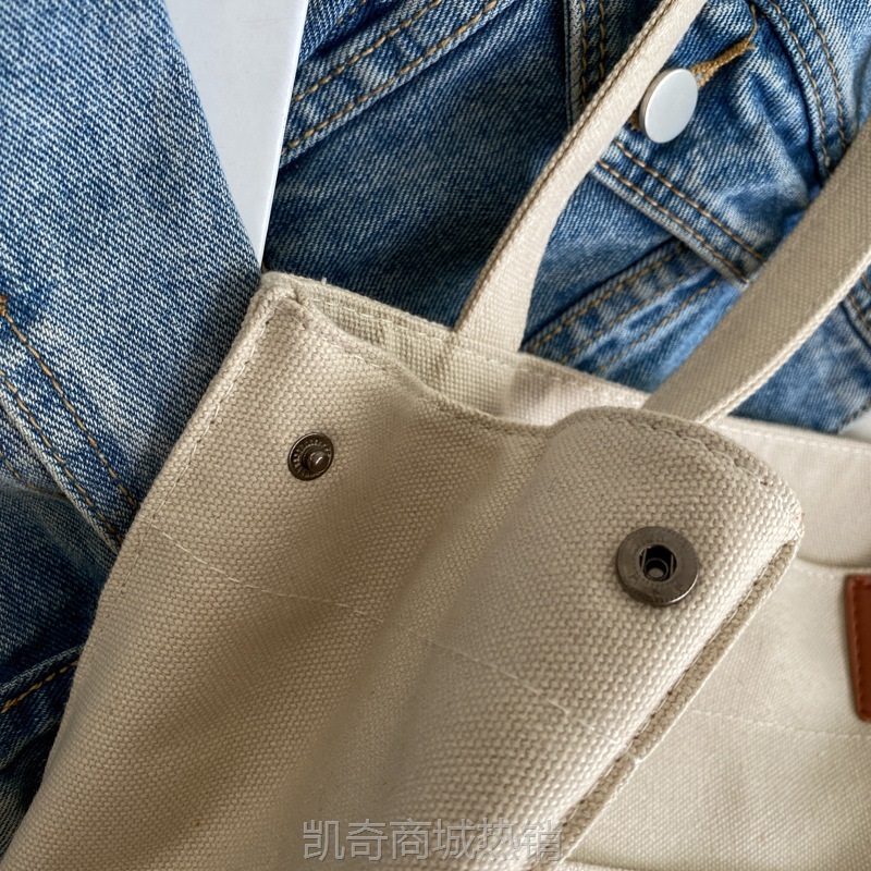 韩版帆布包包女2024新款潮单肩腋下包大容量手提购物袋通勤托特包
