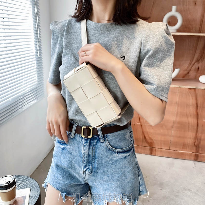包包女包2024新款跨境小方包潮流网红编织包女单肩包斜挎腰包胸包