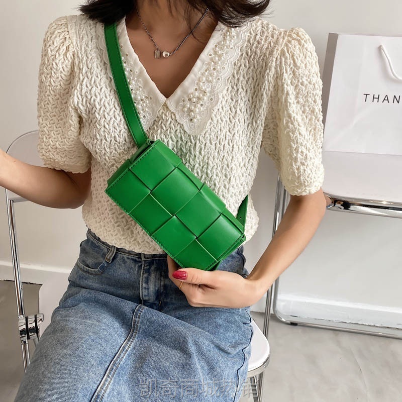 包包女包2024新款跨境小方包潮流网红编织包女单肩包斜挎腰包胸包