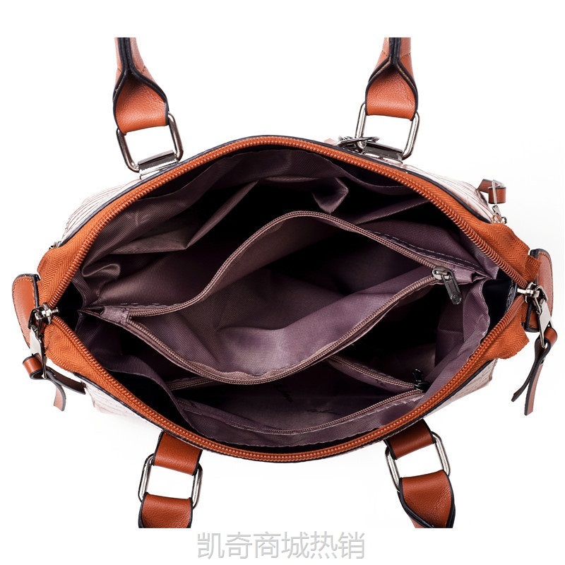跨境2021年新款PU子母包四件套欧美风范压花鳄鱼纹纯色单肩手提包
