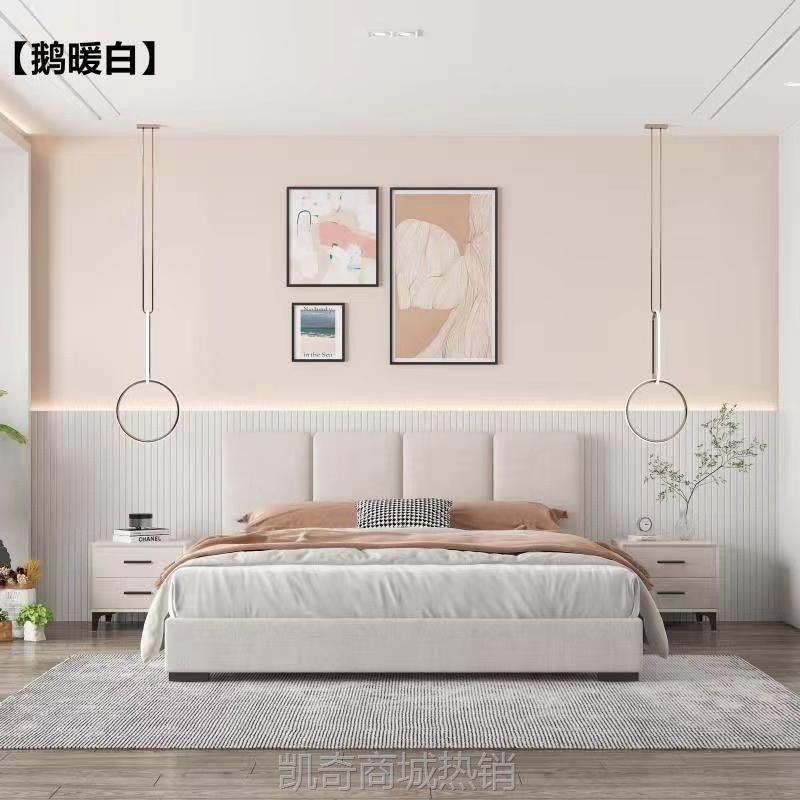 意式公主床次卧男孩床软包网红卧室布艺床轻奢新款塌塌米小户型
