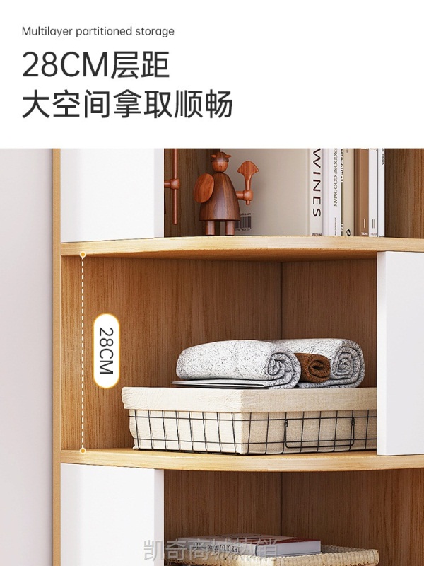 角柜转角书柜拐角置物架落地书架三角柜子墙角卧室收纳柜客厅窄柜