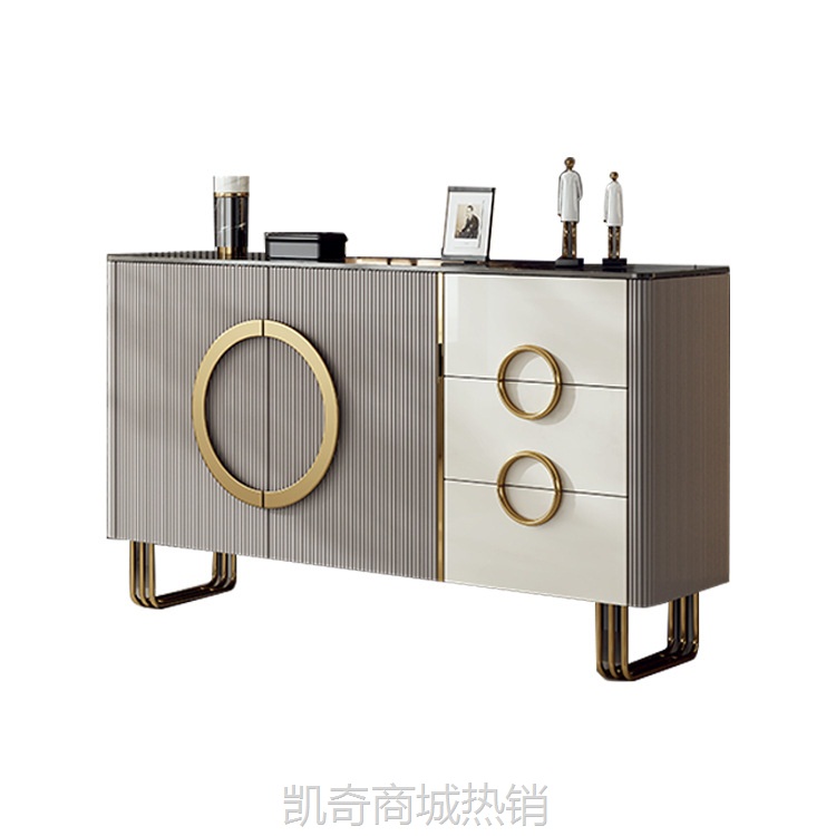 轻奢餐边桌现代进门鞋柜意式入户客门厅柜家用餐边柜储物柜大理石