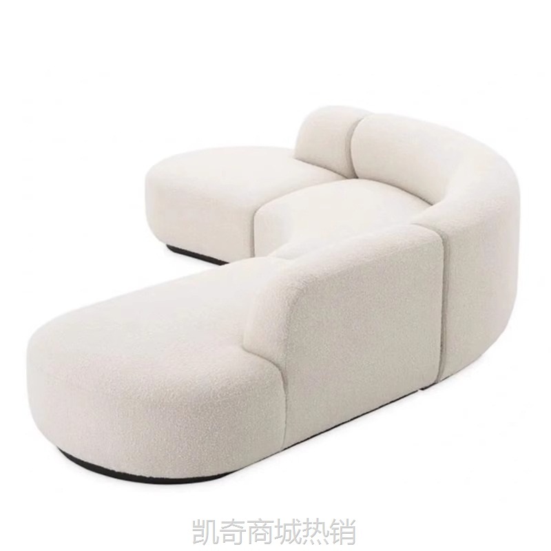 弧形异形转角沙发休息区大厅大堂接待区会客洽谈美容院酒店售楼处