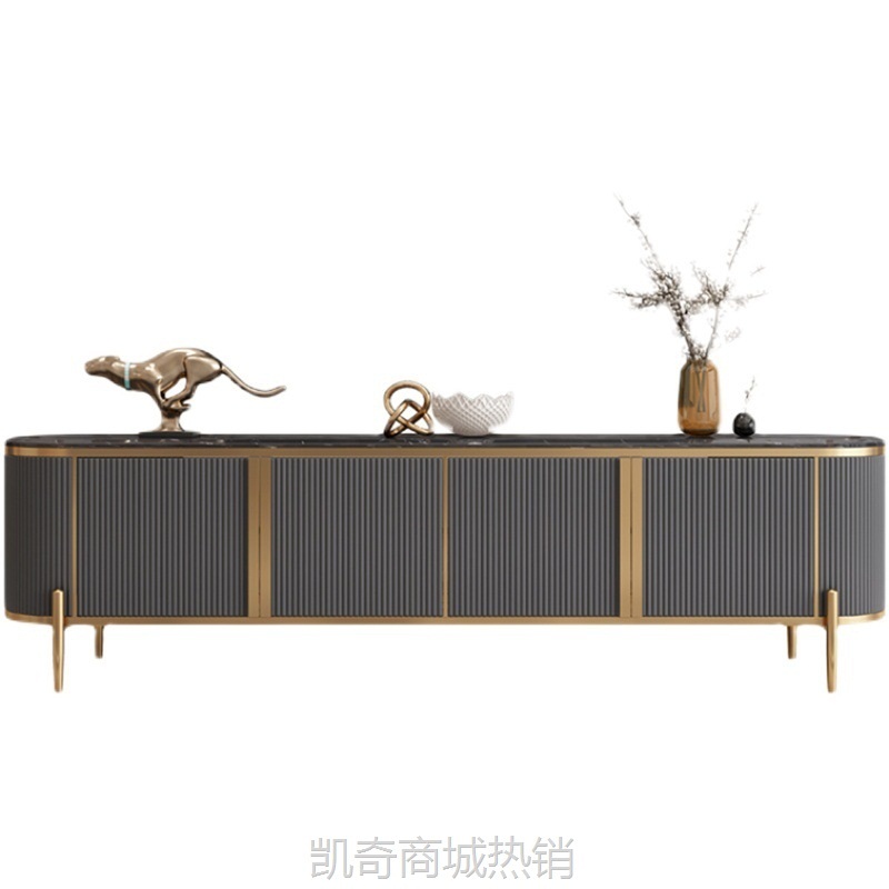 轻奢大理石电视柜茶几组合北欧后现代简约烤漆小户型客厅整装地柜