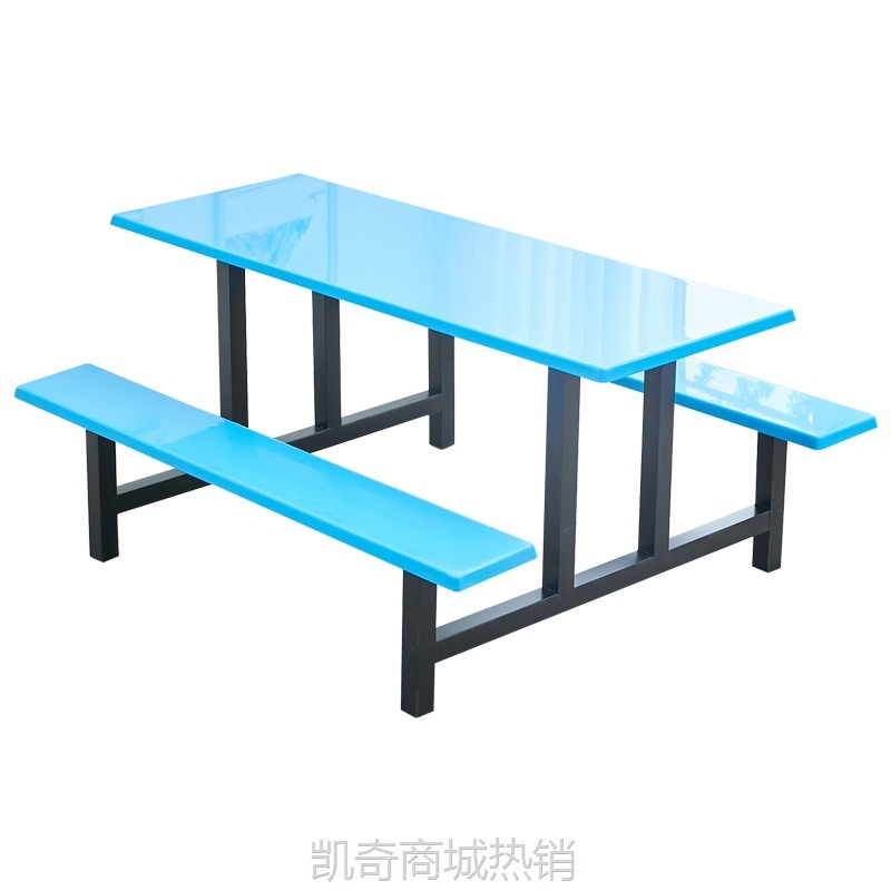 学校学生员工地食堂餐桌椅组合4/6/8人位连体快餐桌椅组合不锈钢