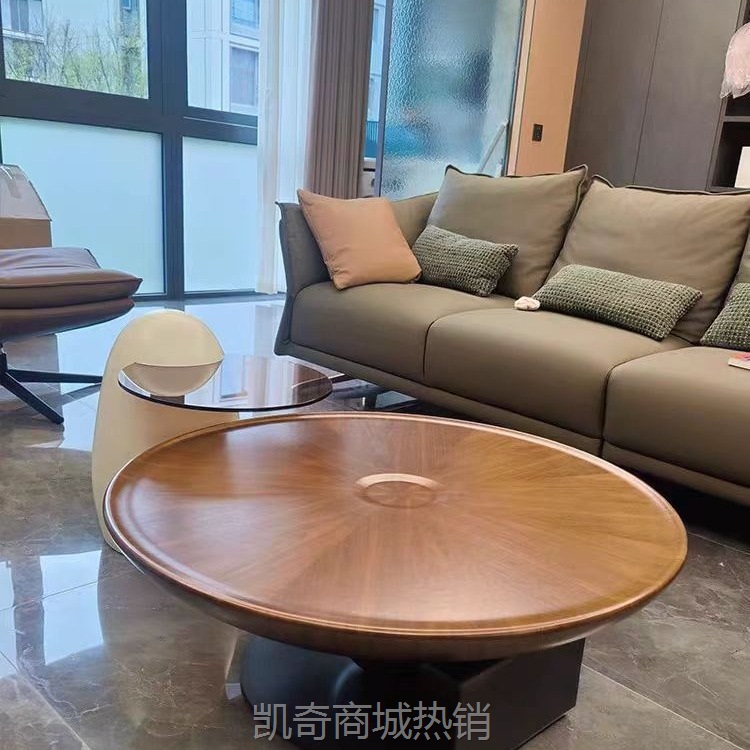 轻奢飞碟圆形异形茶几悬浮镜面茶几家用意式极简茶几圆形大小茶几