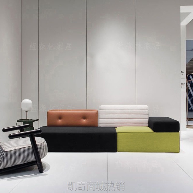 拼色创意轻奢沙发设计师工作室公寓民宿酒店大堂艺术豆腐模块沙发