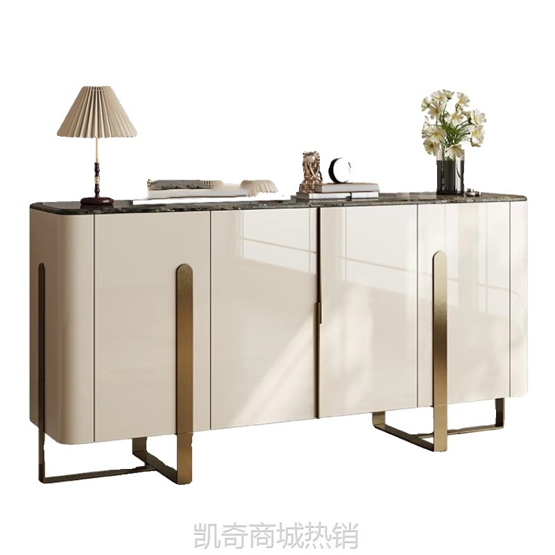 意式轻奢玄关柜现代极简餐边柜大理石鞋柜家用客门厅玄关桌批发