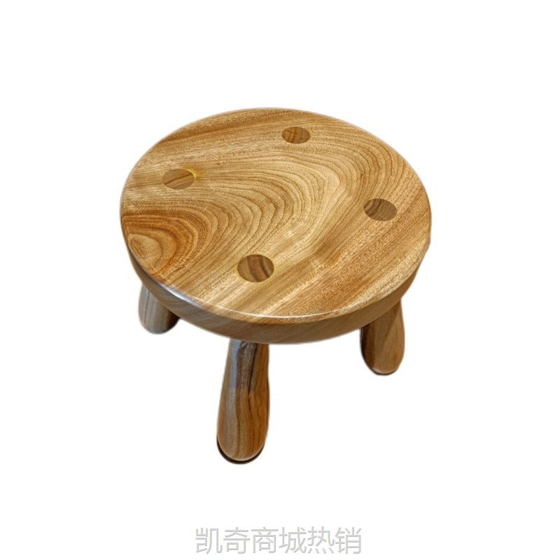 香樟木小圆凳原木换鞋凳简约北欧板凳家用全实木大人儿童休闲矮凳