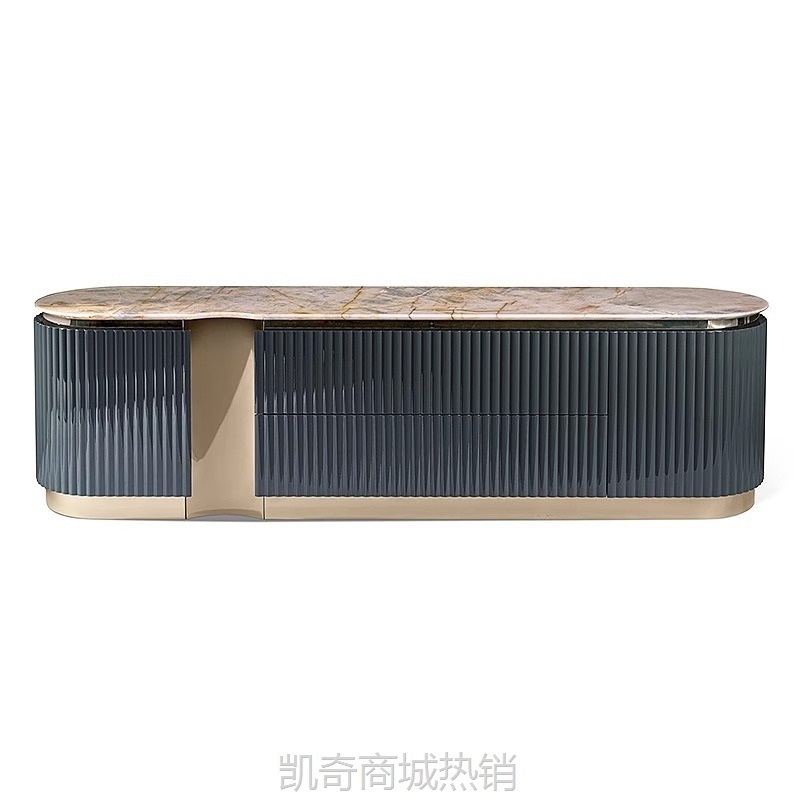 意式轻奢visionnaire玄关柜客厅奢华电视柜奢石餐边柜别墅玄关台