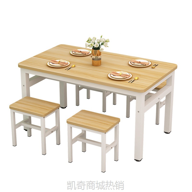 餐桌椅组合现代简约烧烤小吃早餐店面馆家用快餐厅商用桌子长方形