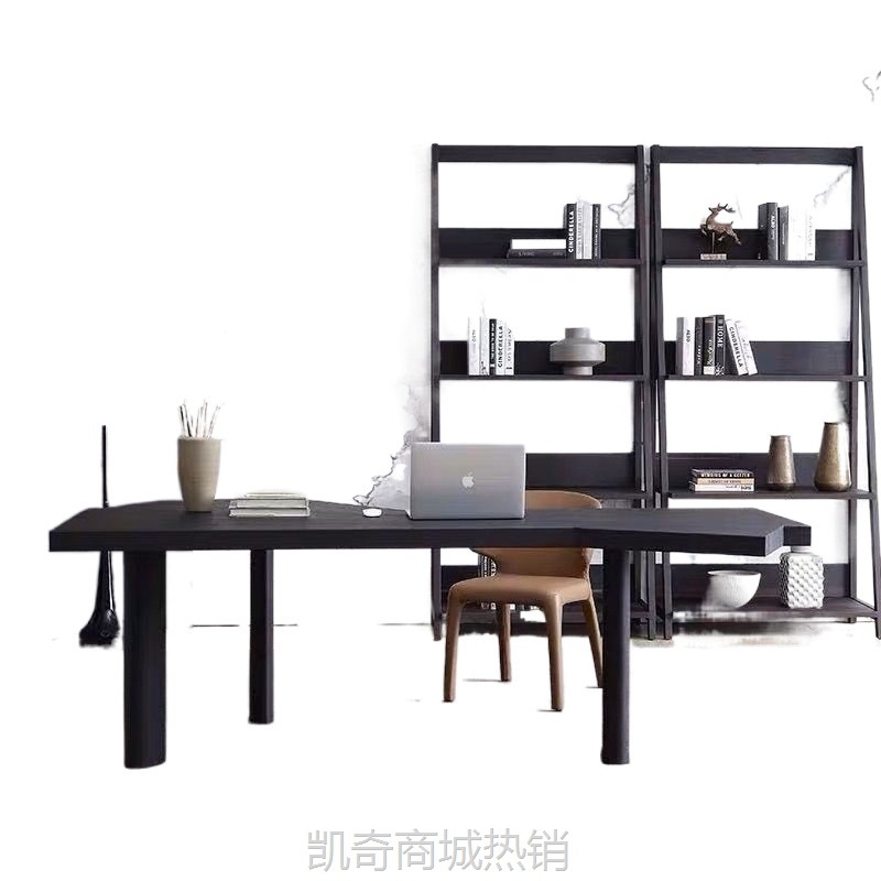 简约现代实木电脑桌轻奢风极简异形办公桌老板桌设计师书桌工作台