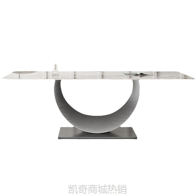 意式轻奢岩板餐桌大小户型现代简约高端极简长方形设计师家用饭桌