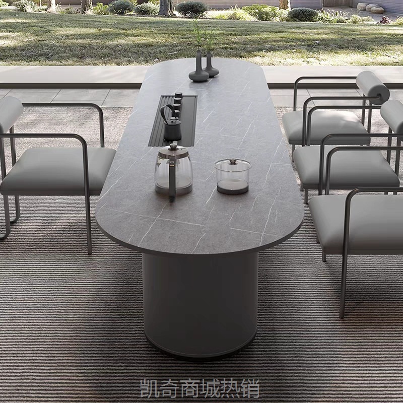 岩板茶桌椅组合一体客厅家用办公茶台茶盘轻奢现代简约泡茶桌工厂