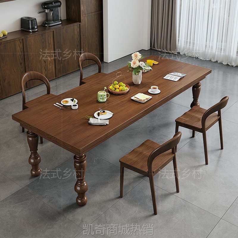 美式实木桌子餐桌电脑桌办公家具茶几书桌餐台桌椅咖啡桌桌餐桌椅