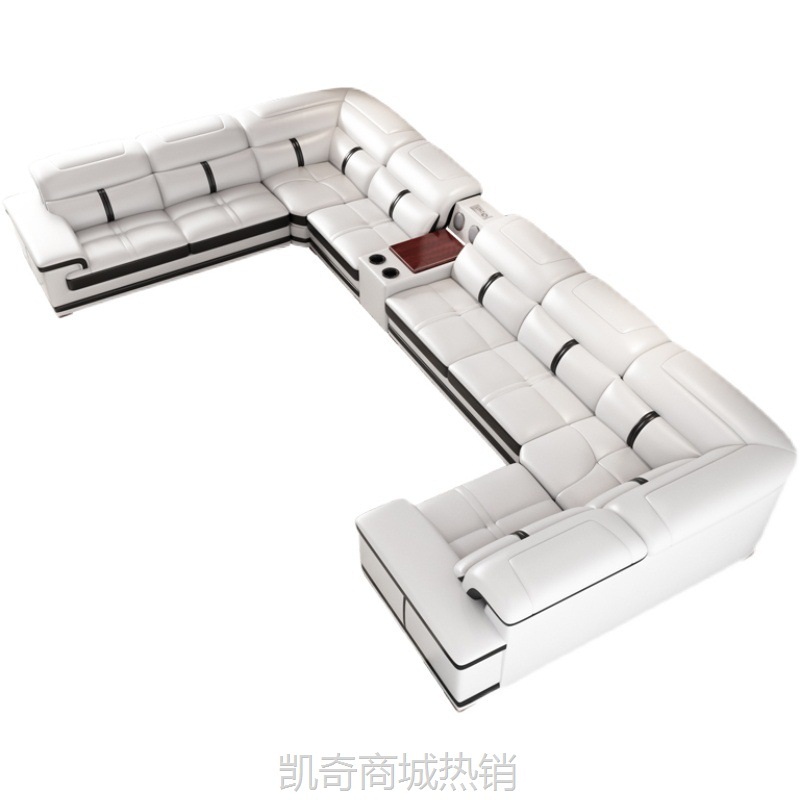 现代U型真皮沙发大户型客厅转角组合沙发KTV家庭影院别墅高端沙发