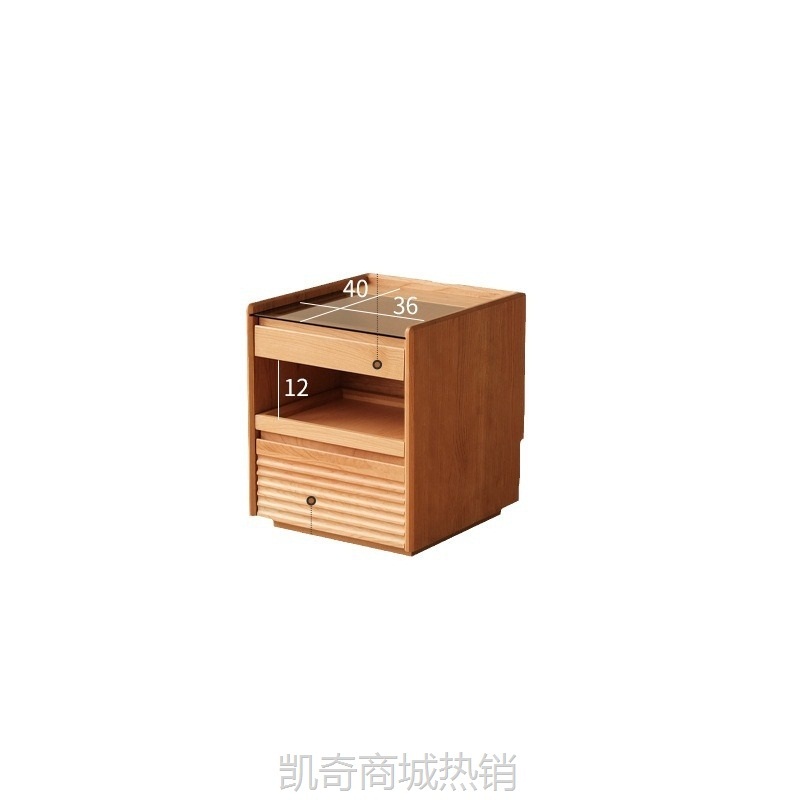 伴晚床头柜/实木复古床边柜日式收纳置物柜
