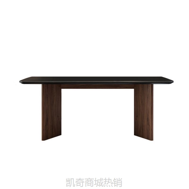 意式极简现代黑色岩板餐桌椅组合长方形复古小户型侘寂风家用餐桌
