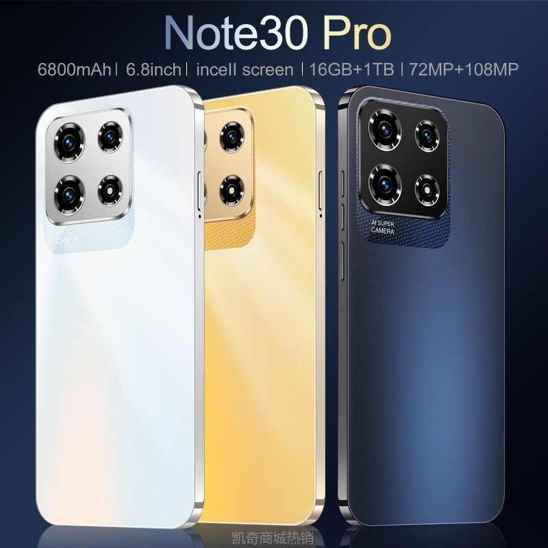 ✪首购5折✪跨境手机Note30 pro新款6.8英寸incel屏真4G一体机2+16G安卓手机