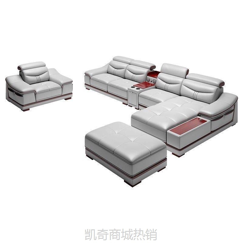 沙发现代客厅转角真皮沙发进口头层牛皮大小户型北欧纳帕皮沙发