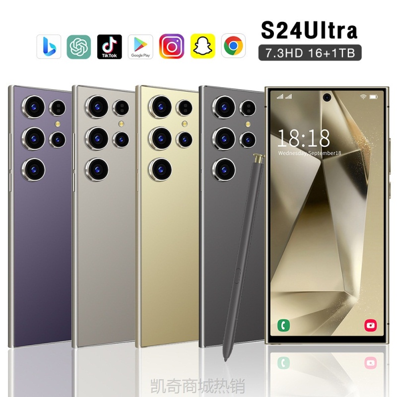 ✪首购5折✪跨境手机内置笔S24 Ultra八核4G7.3大屏2000万像素3+64亚马逊爆款