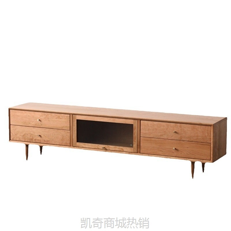 北欧云端实木电视柜现代简约客厅组合小户型原木樱桃木晴天款地柜
