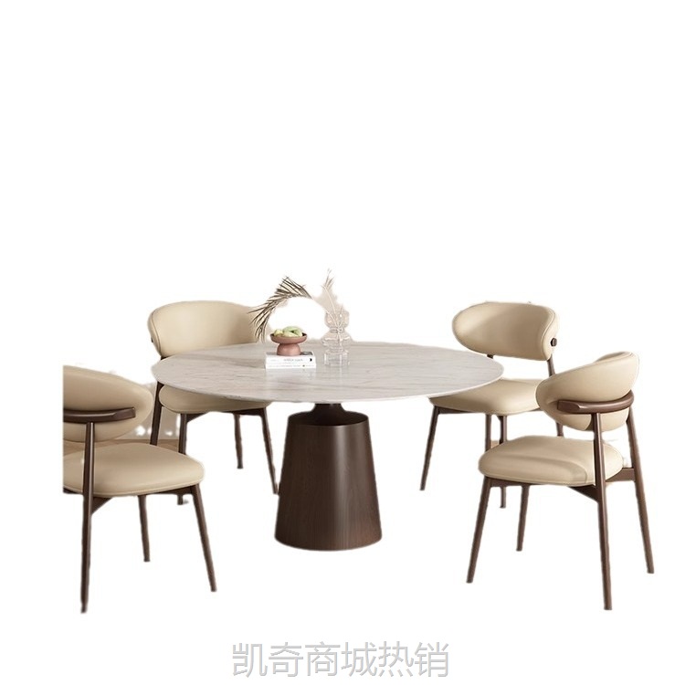 家用餐椅酒店餐厅咖啡厅意式中古风椅子软包靠背书桌北欧实木餐椅