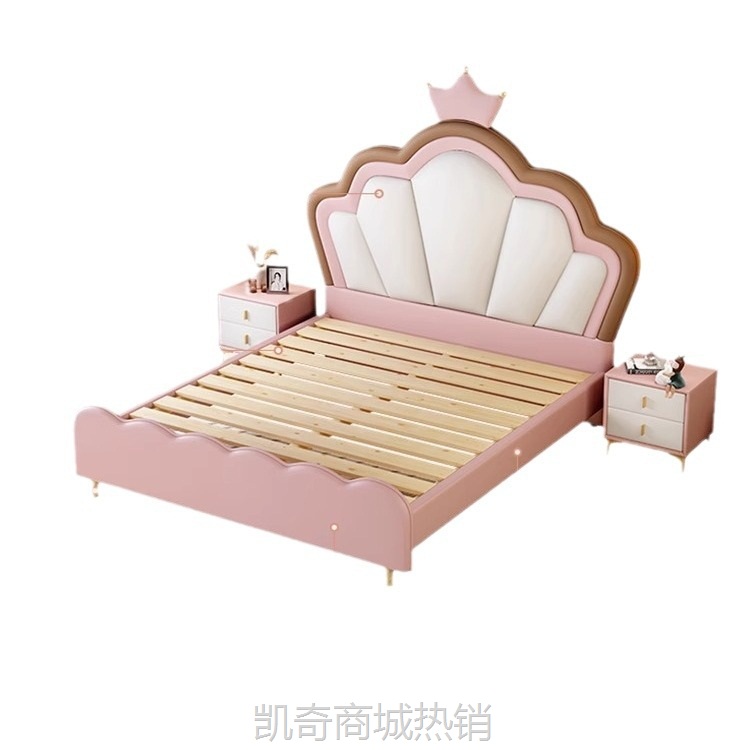 现代简约女孩公主床1.5米小户型储物床1.35青少年学生实木软包床